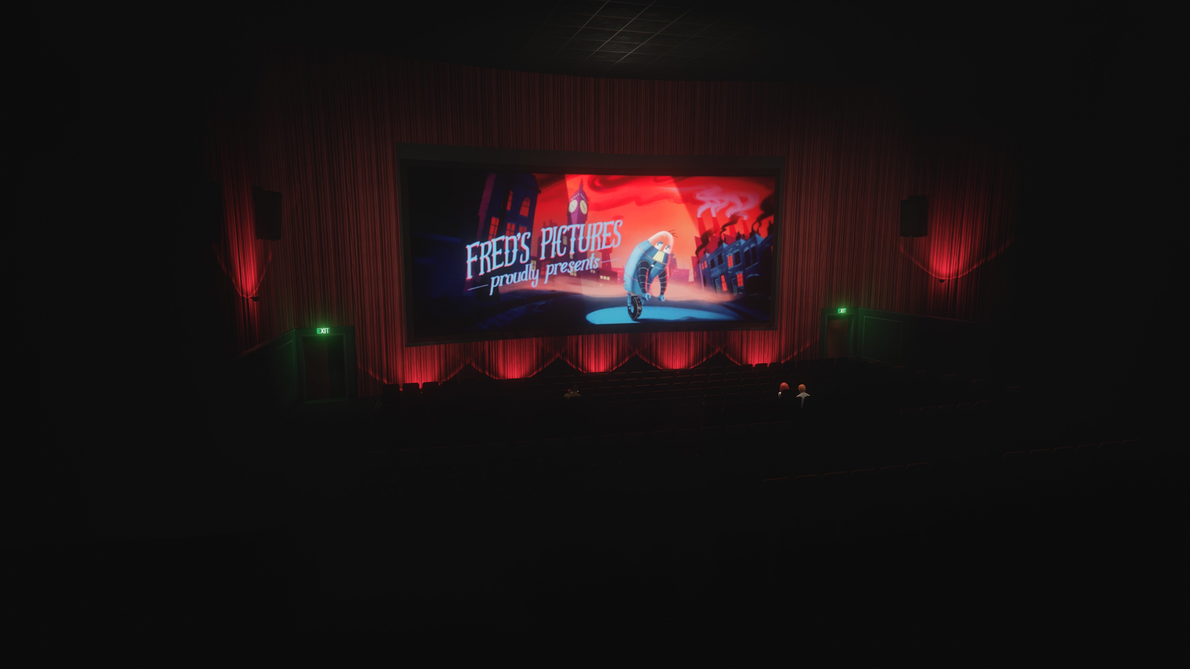 The cinema interior that you can't normally walk around in. Light is bad.